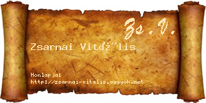 Zsarnai Vitális névjegykártya